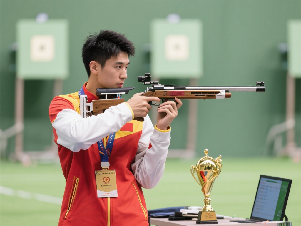 胡凯技压群雄勇夺男子10米气手枪冠军